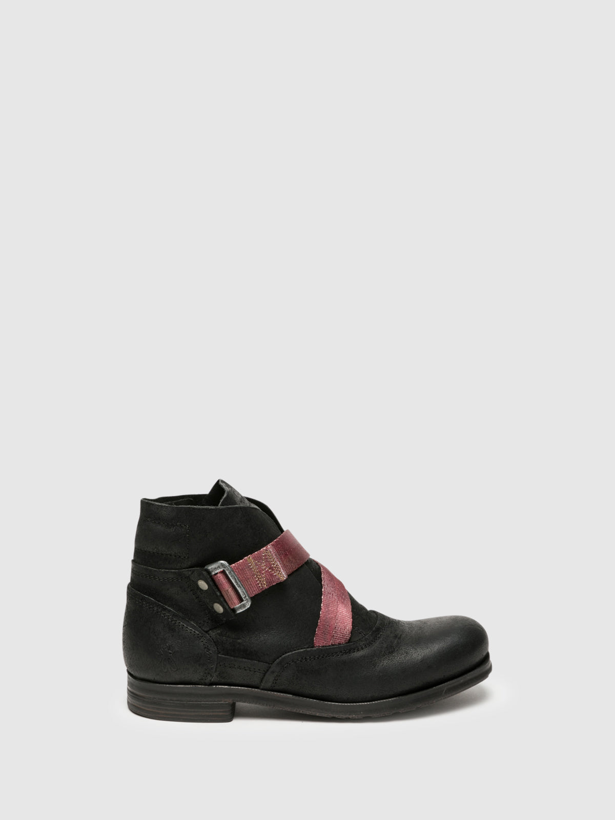 Fly London Coal Black Buckle Ankle Boots